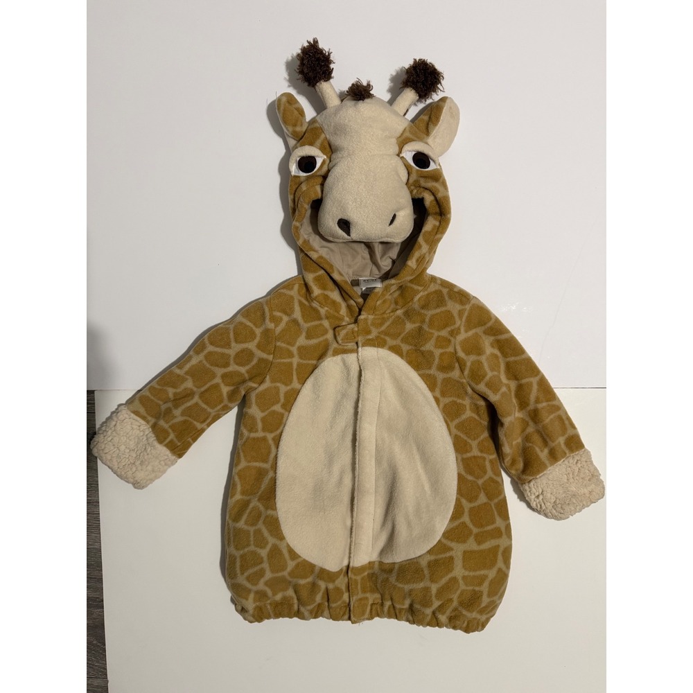 Old Navy Kids Giraffe Fleece Costume 3D Hood 2T 3T Brown Tan S/773420-00